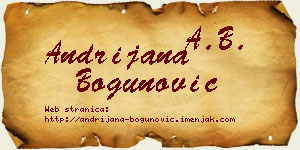 Andrijana Bogunović vizit kartica